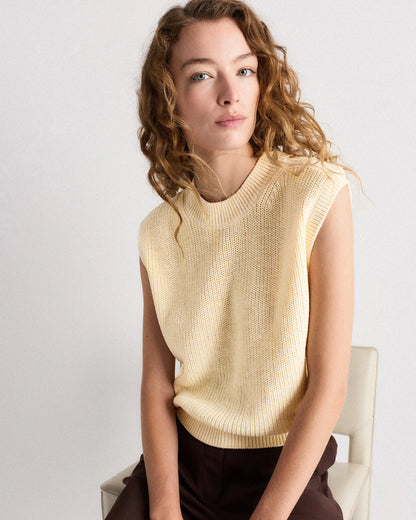 Cotton Linen Sweater Tank - XS / Canyon Burnt Orange