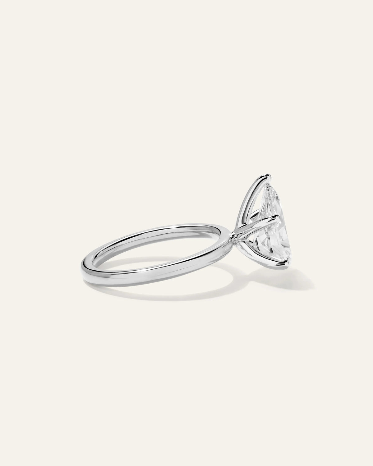 Lab Grown Diamond Pear Comfort Fit Engagement Ring - 3ct - 4 / Yellow Gold