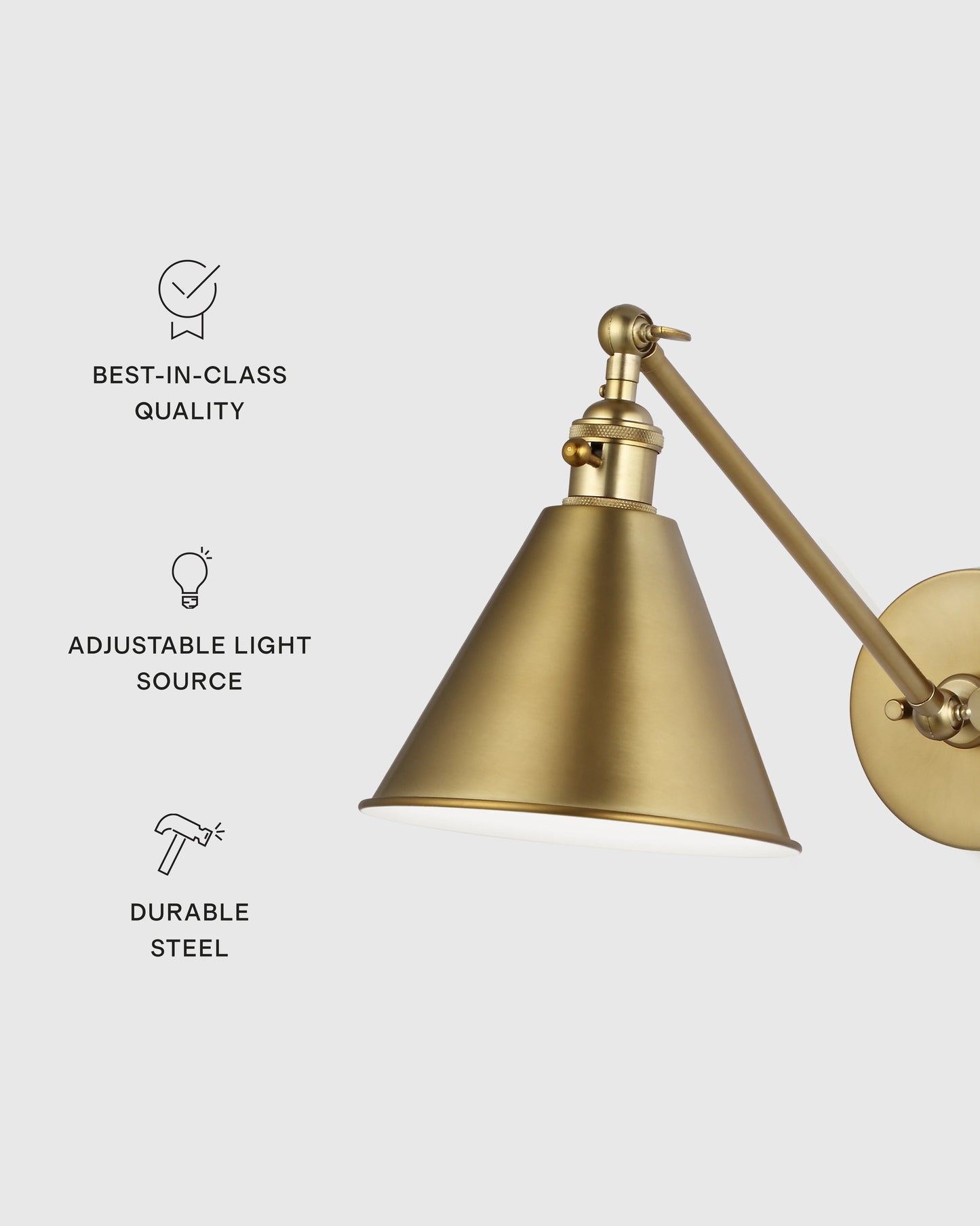 Articulating Single Arm Steel Wall Sconce - One Size / Silver