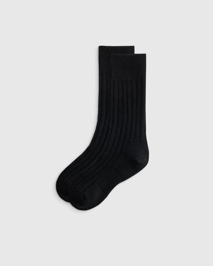 Merino Cashmere Blend Ribbed Crew Sock (3-Pack) - S / Solid Neutral Multi Pack