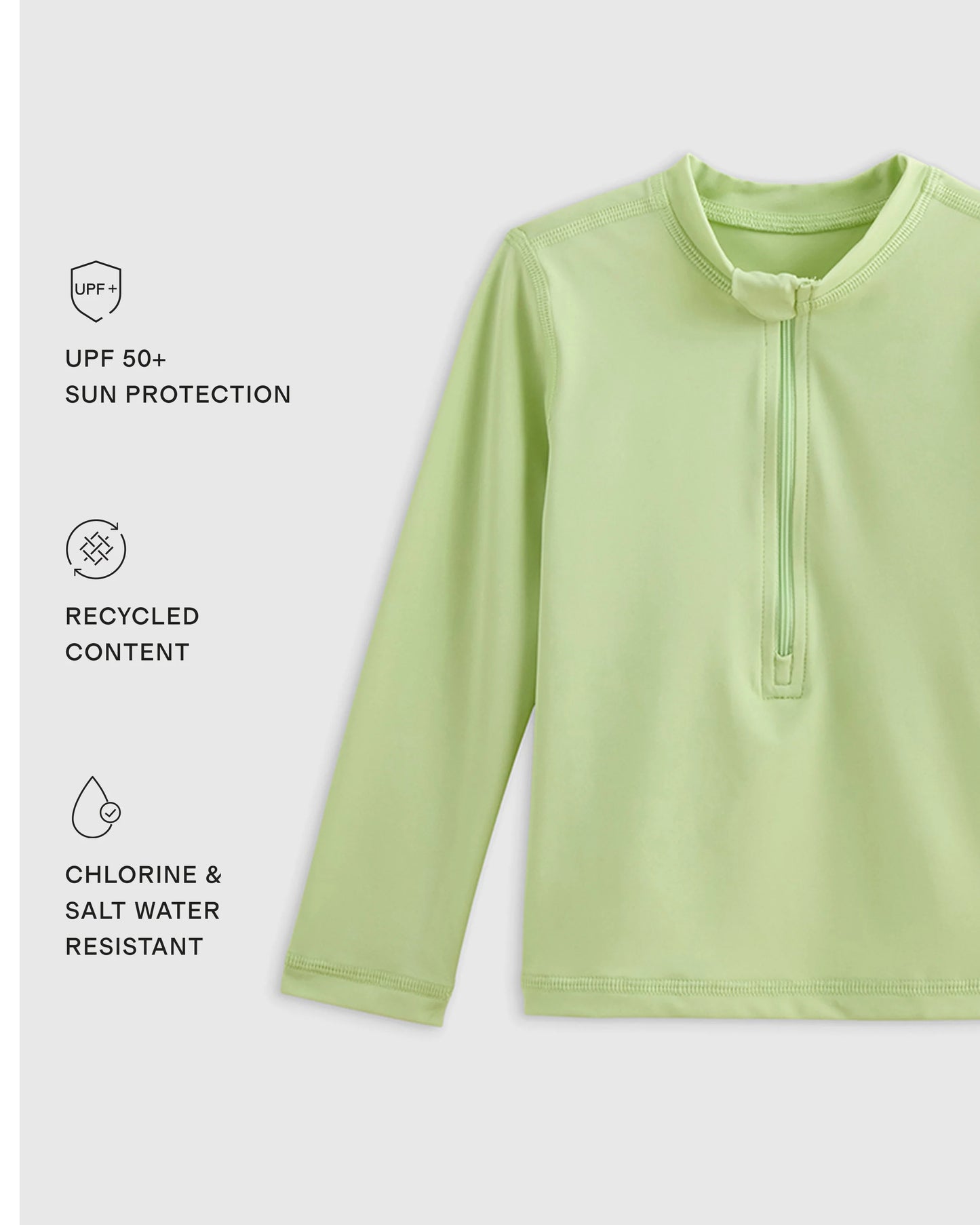 Long Sleeve Zip-Up Rash Guard - 0-3M / Yellow