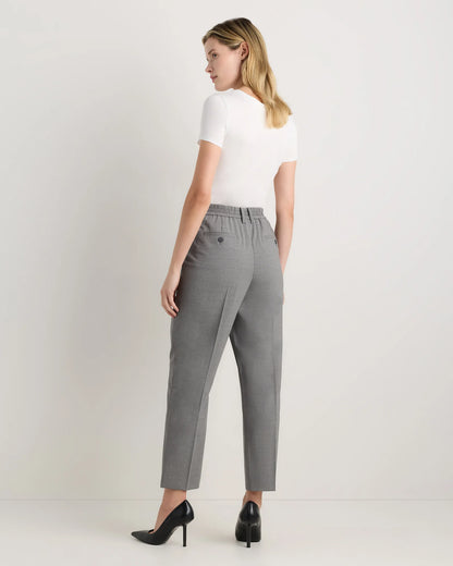 Italian Wool Slim Leg Ankle Pants - 0 / Grey Melange