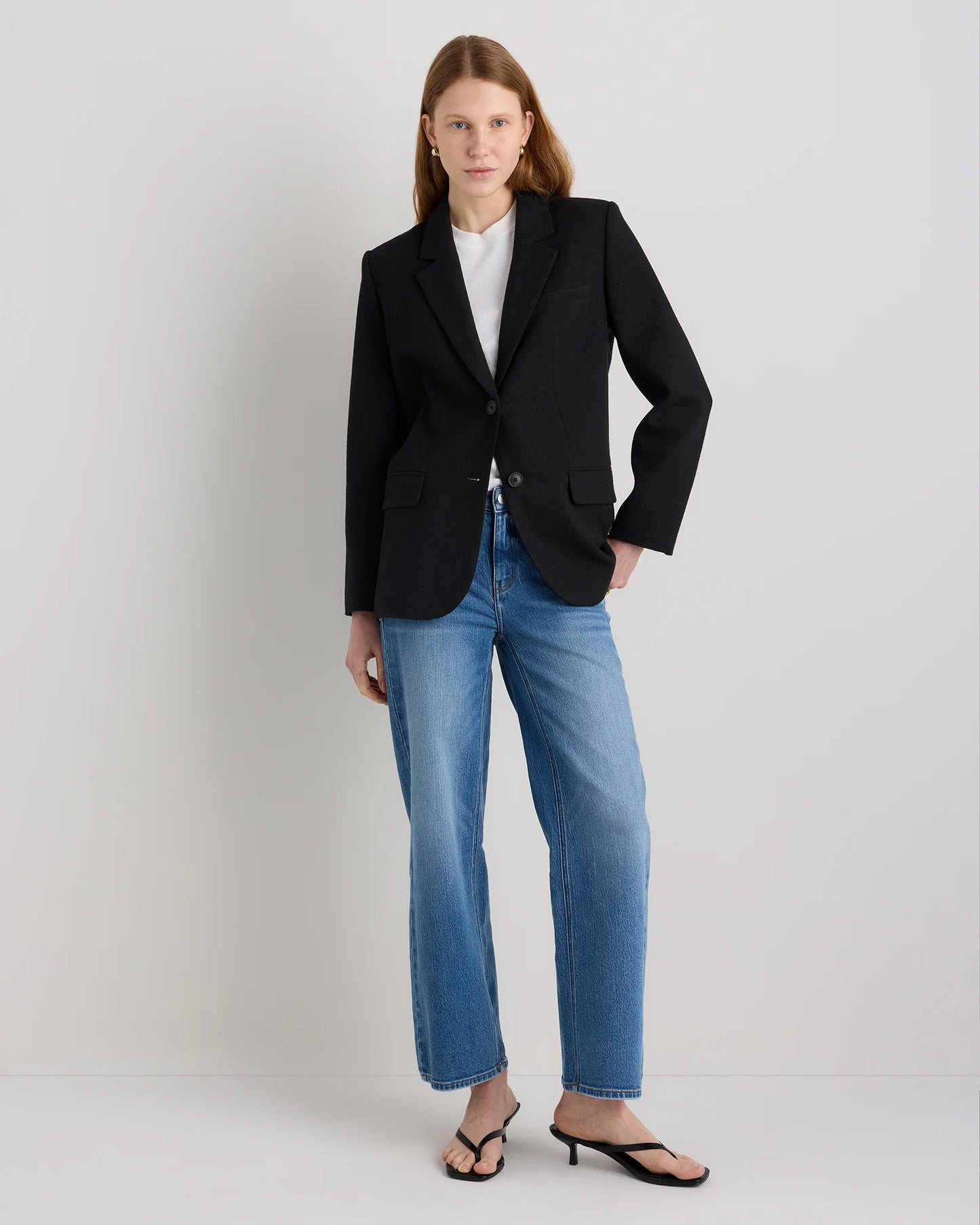 Italian Wool Oversized Blazer - XS / Textured Brown