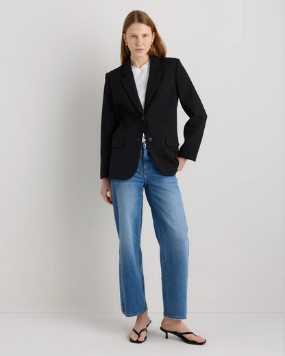 Italian Wool Oversized Blazer - XS / Textured Brown