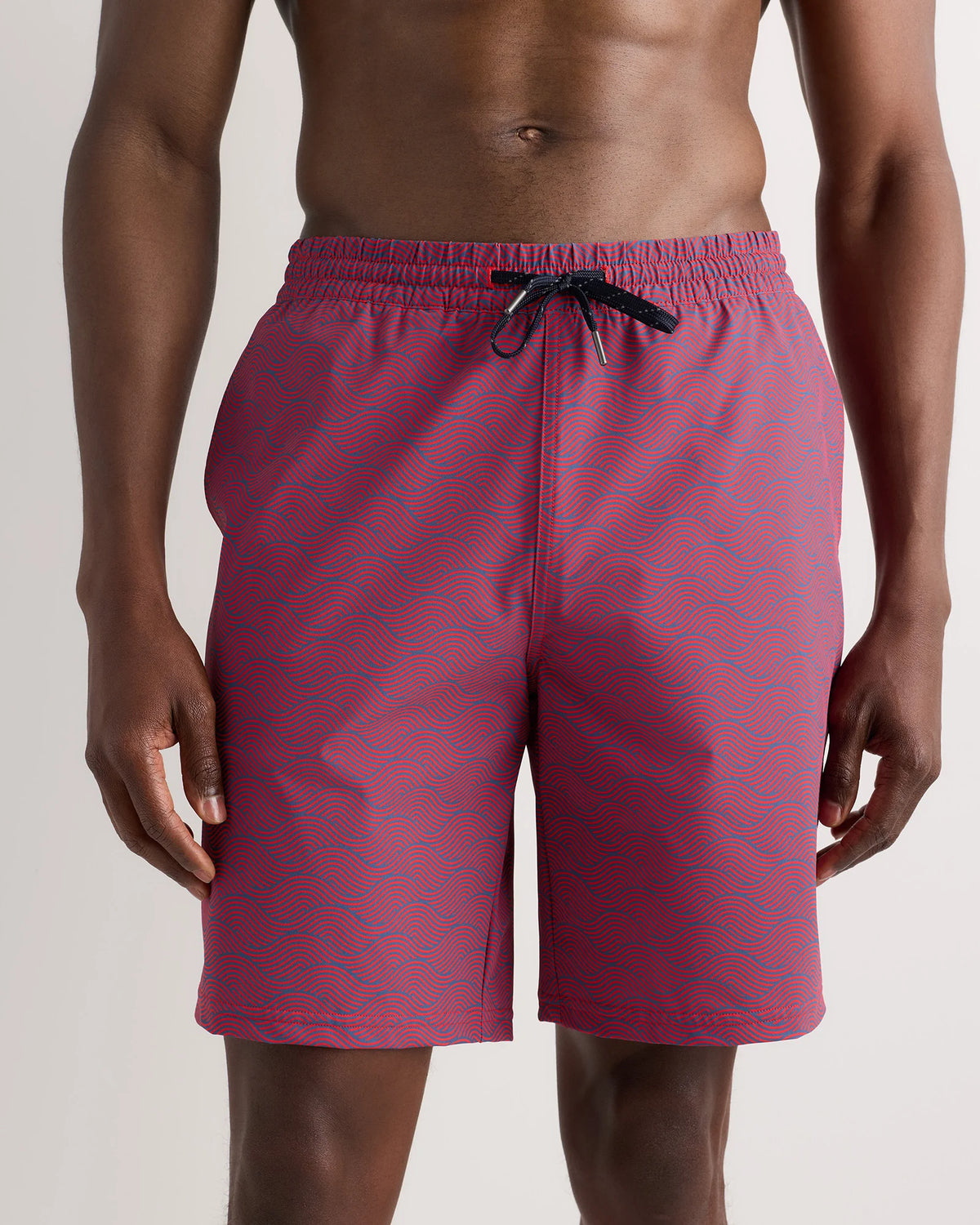 Italian Swim Trunks - 9" - S / Navy Palms