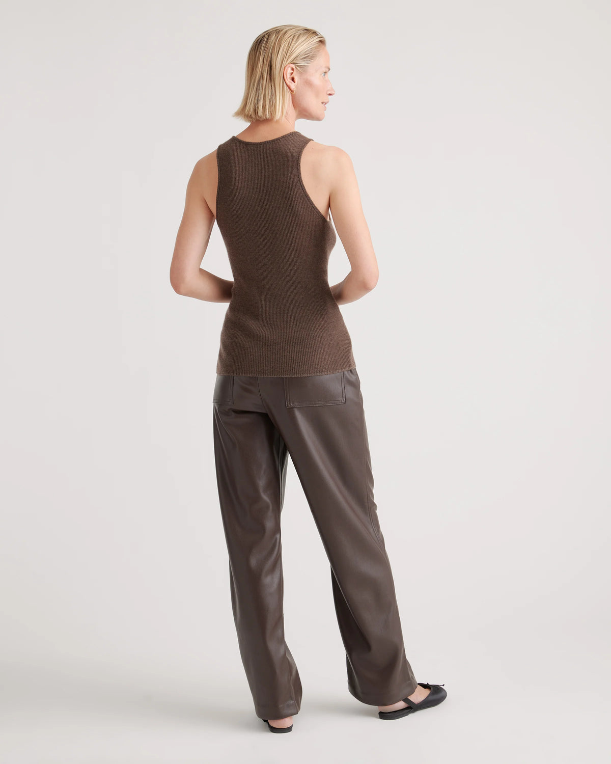 Featherweight Cashmere Ribbed Tank - XS / Charcoal