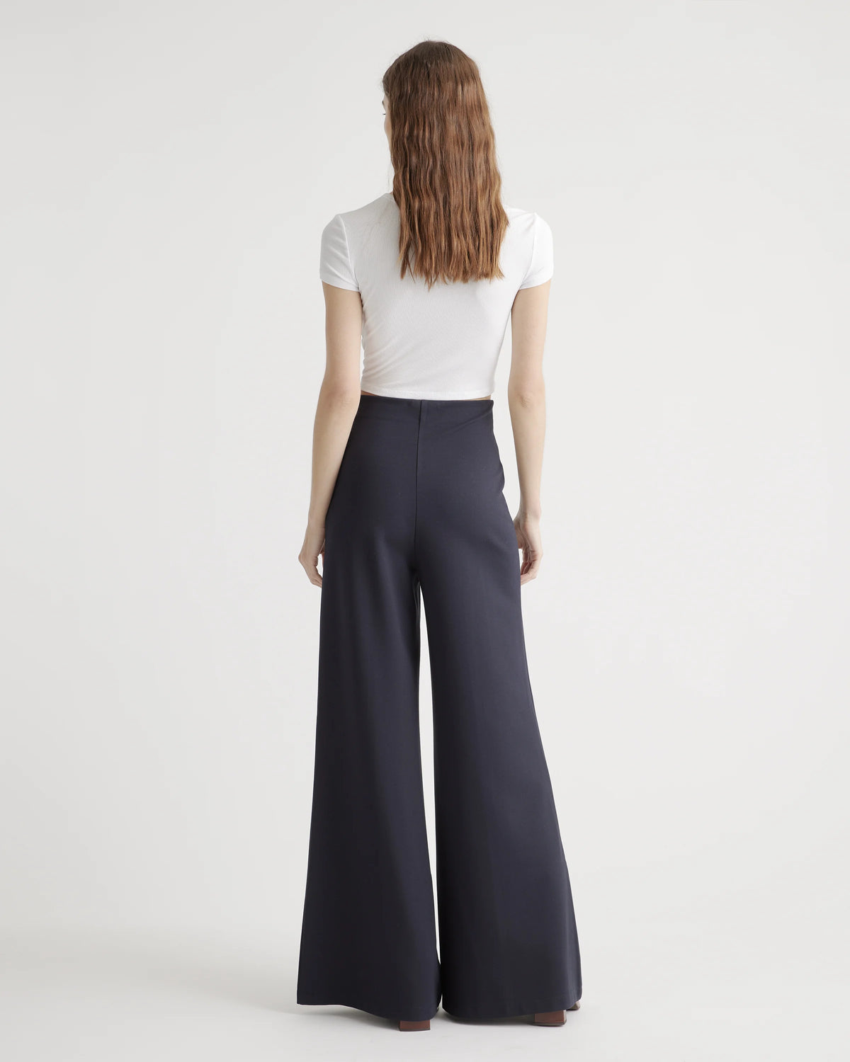 Ultra-Stretch Ponte Super Wide Leg Pants - XS / Black
