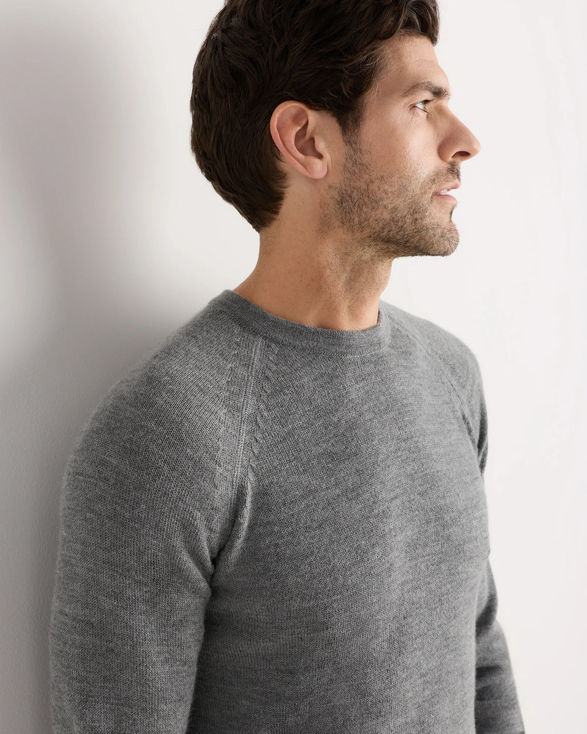 Alpaca-Wool Crewneck Sweater - S / Natural