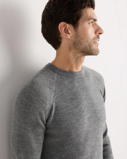 Alpaca-Wool Crewneck Sweater - S / Natural