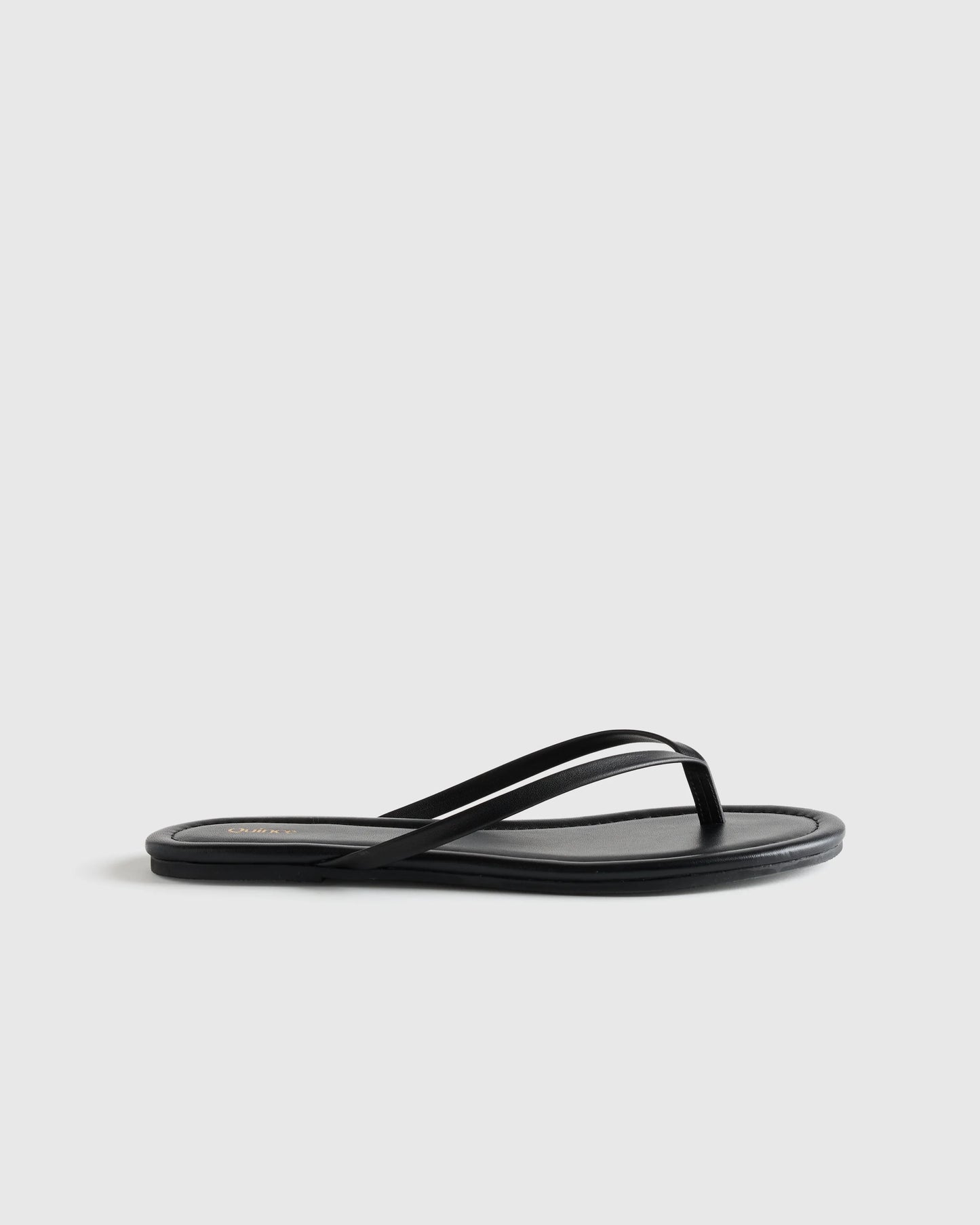 Italian Leather Flip Flops - 5 / Black