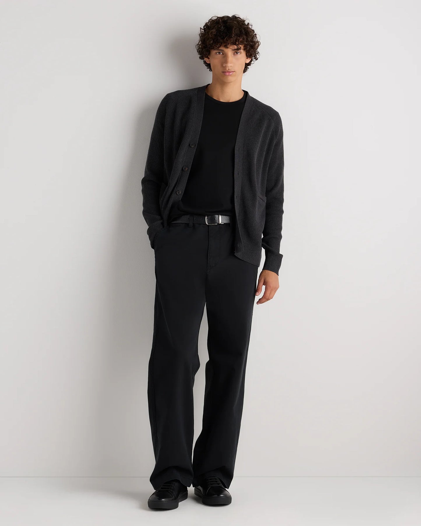 Italian Leather Everyday Sneaker - 7 / Black/Black