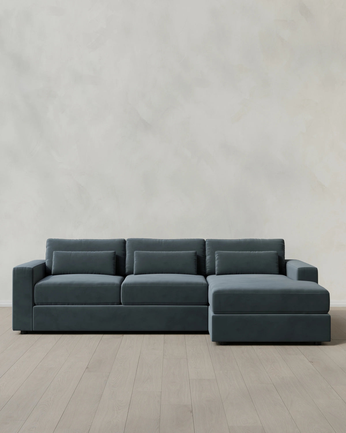Ashford Deep Seat Chaise Sectional in Performance Velvet - 119" Right Arm / Rust