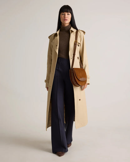 Italian Suede Saddle Bag - One Size / Pebble