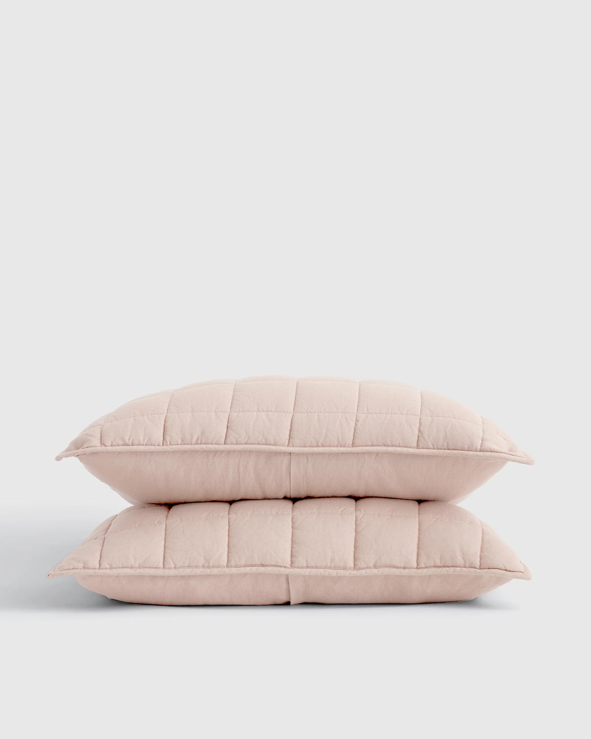 European Linen Box Quilted Sham Set - Standard / White