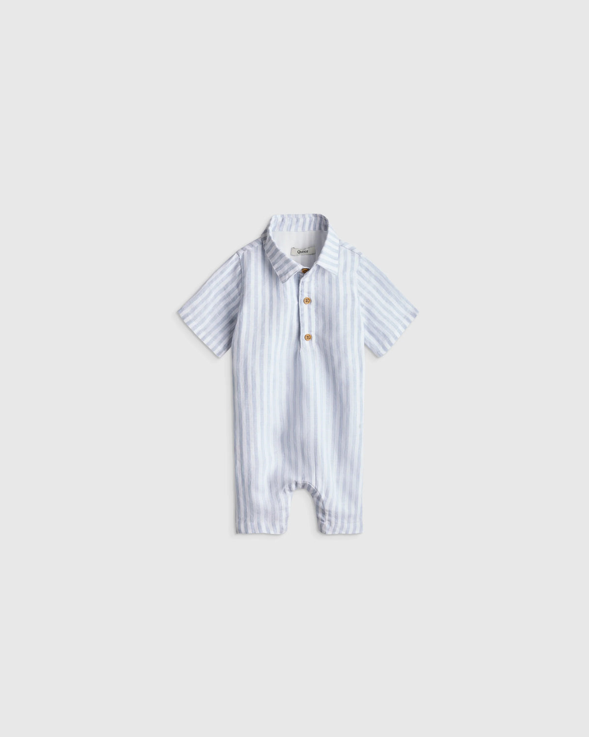 100% Linen Button Front Romper - 0-3M / Picnic Gingham