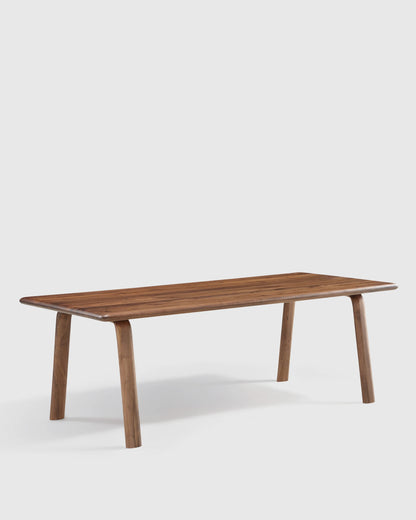 Solid Wood Dining Table with Rounded Legs - One Size / Natural Oak