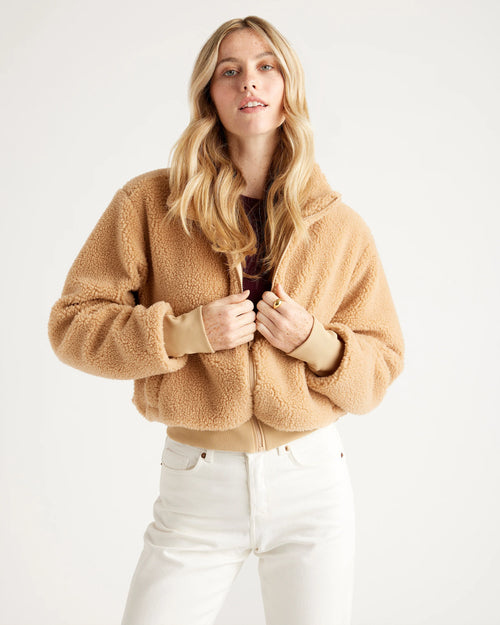 Hooded Sherpa Jacket - XS / Black
