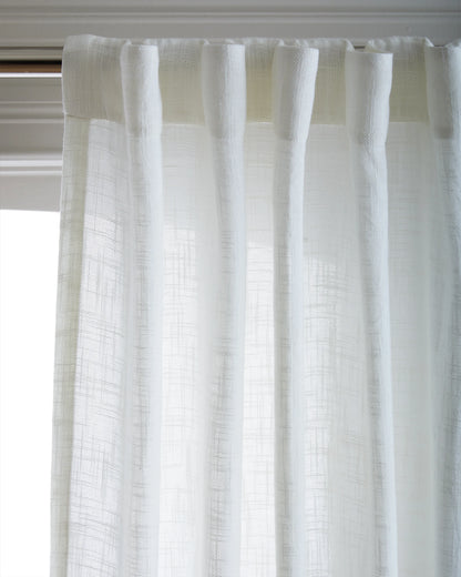 Cotton Sheer Curtain Set (Set of 2) - 48x84 / White