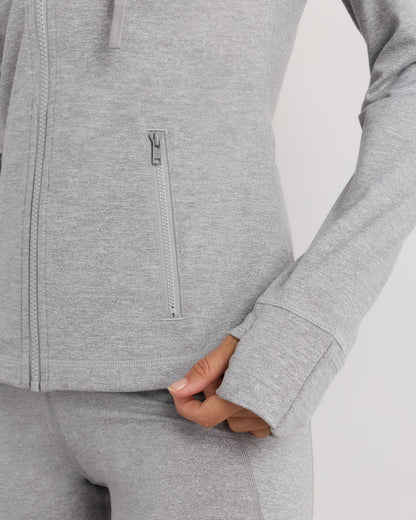 Ultra-Soft Slim Fit Hooded Jacket - XS / Heather Black