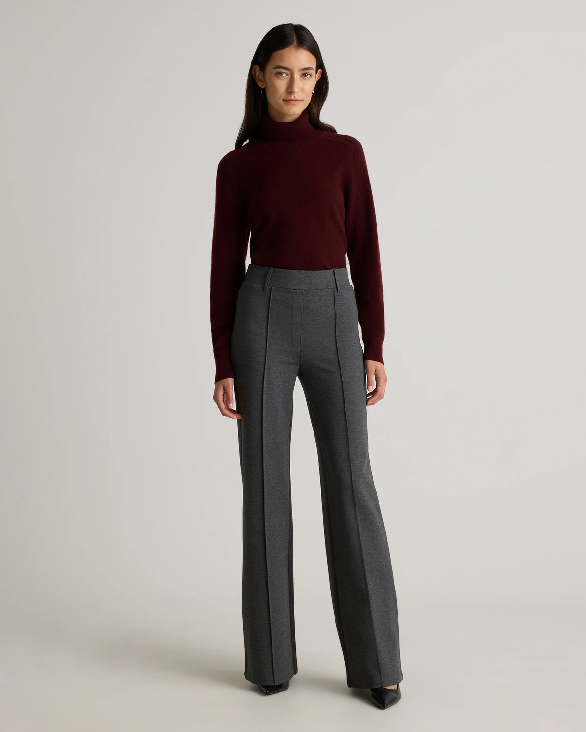 Ultra-Stretch Ponte Flare Leg Pants - XS / Espresso