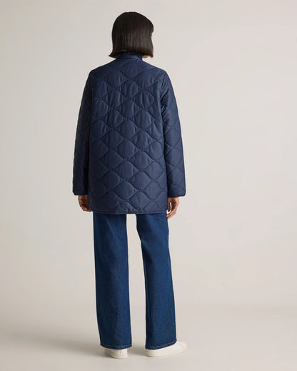 Featherless Quilted Long Puffer Jacket - XS / Silken White