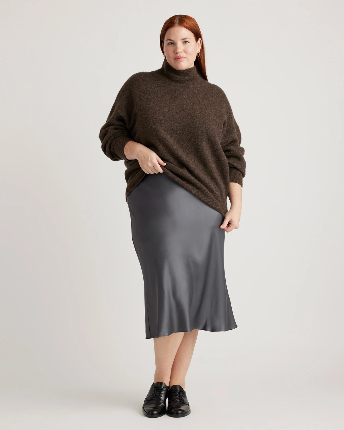 100% Washable Silk Skirt - XS / Champagne