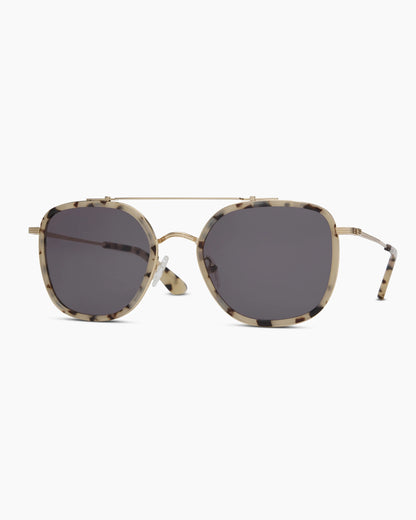 Rio Polarized Stainless Steel Sunglasses - One Size / Gold/Fawn Tortoise with Green lens