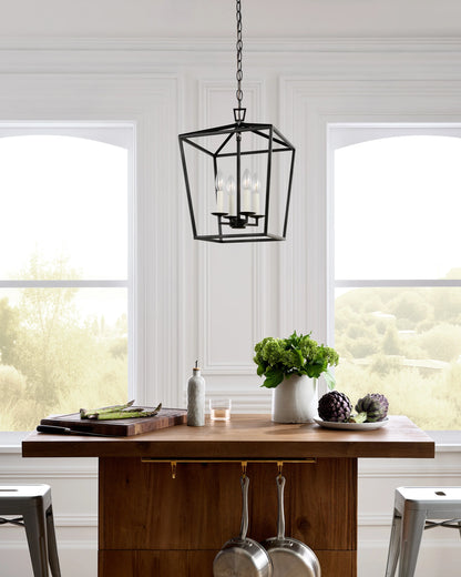 Traditional Steel Lantern Pendant - Small / Brass