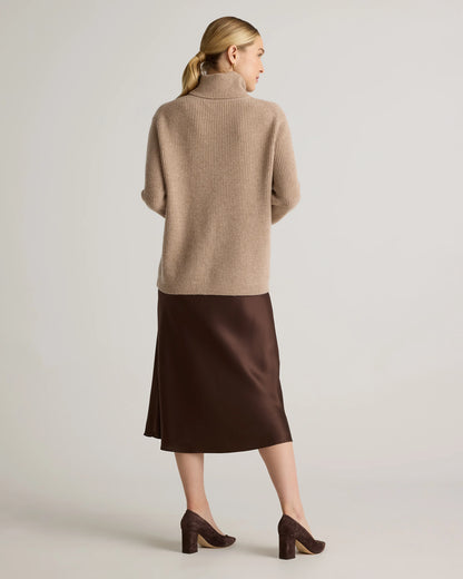 Mongolian Cashmere Fisherman Turtleneck Sweater - XS / Black