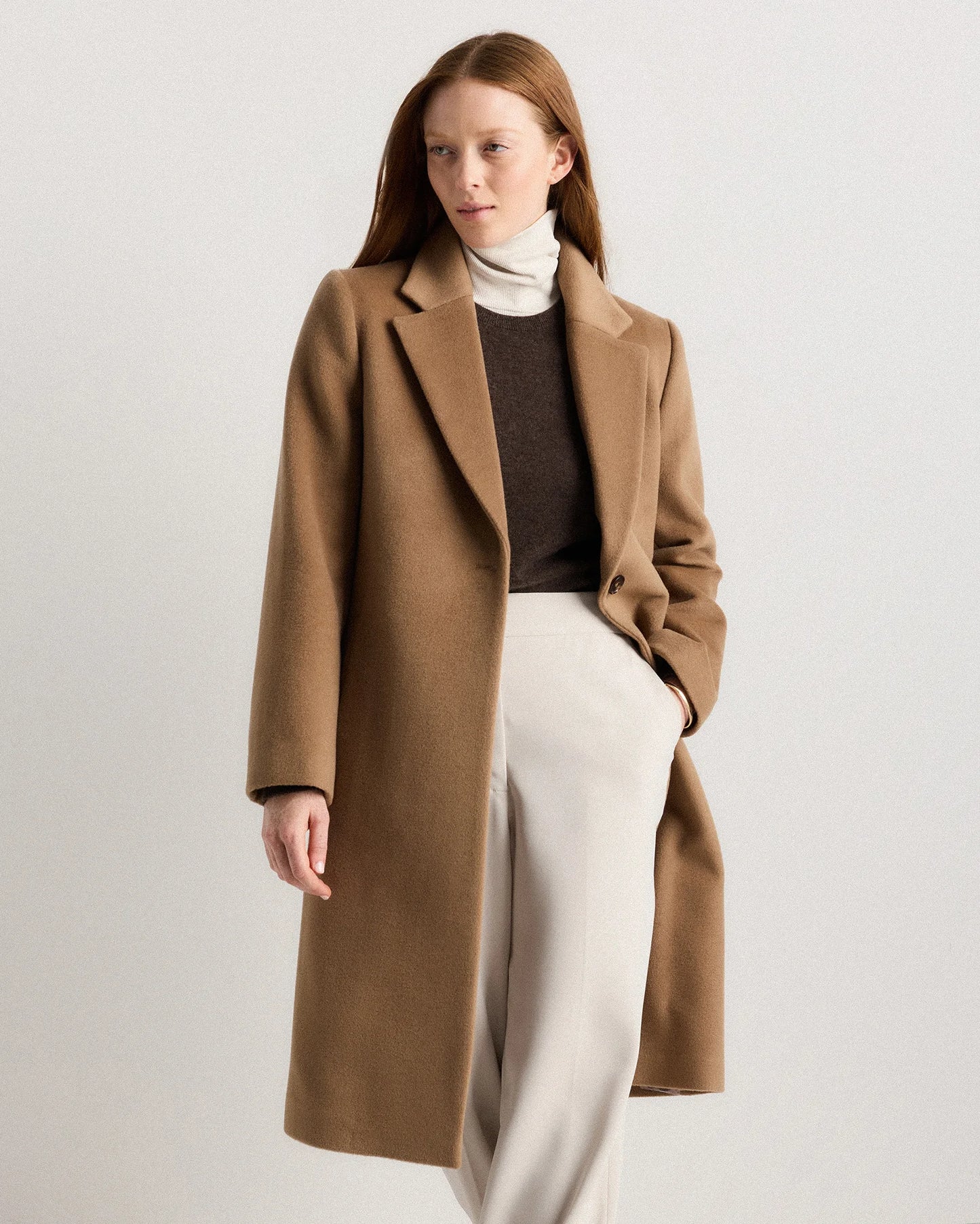 Wool Cashmere Blazer Coat - XS / Mocha Brown