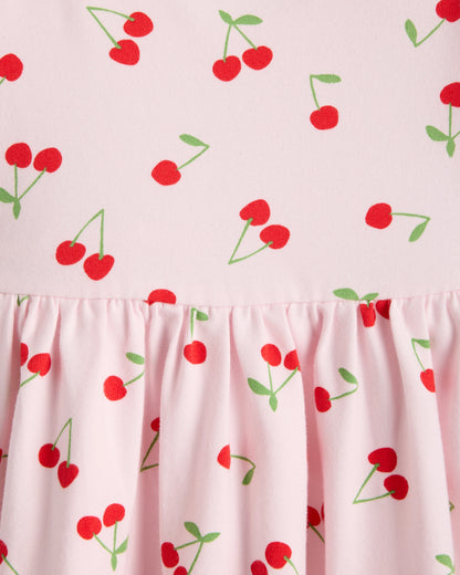 Organic Cotton Skater Dress - 2T / Sweet Cherries