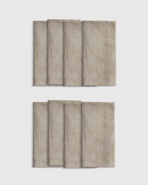 European Linen Wide-Hem Napkins (Set of 8) - One Size / Willowleaf Gingham