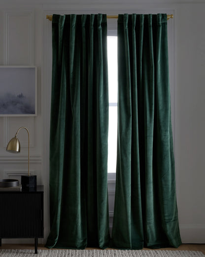 Cotton Velvet True Blackout Curtain - 48x84 / Ivory