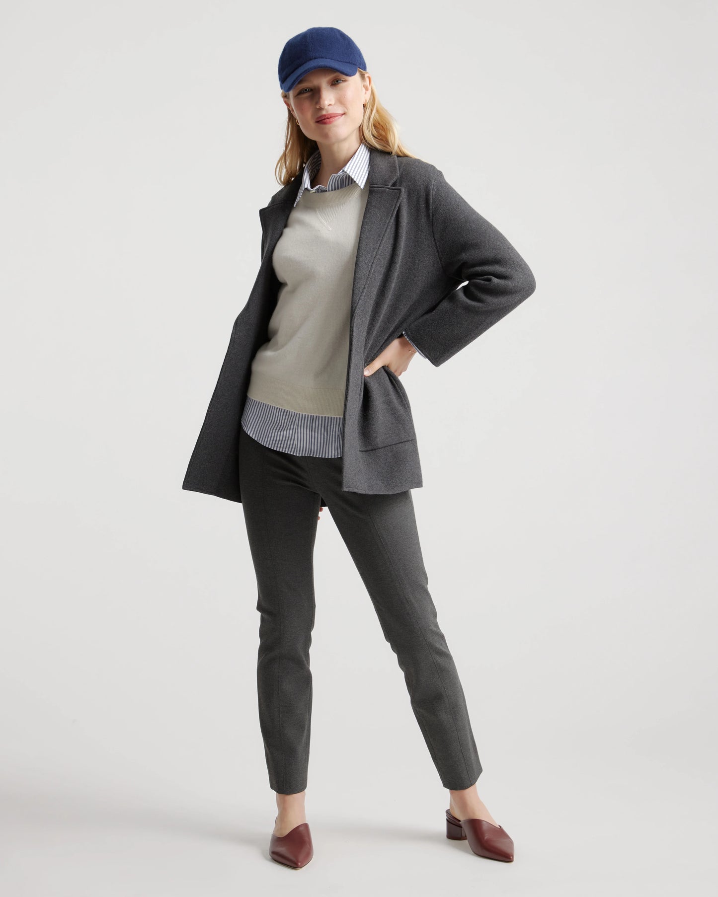 Ultra-Stretch Ponte Pintuck Ankle Pants - XS / Ecru