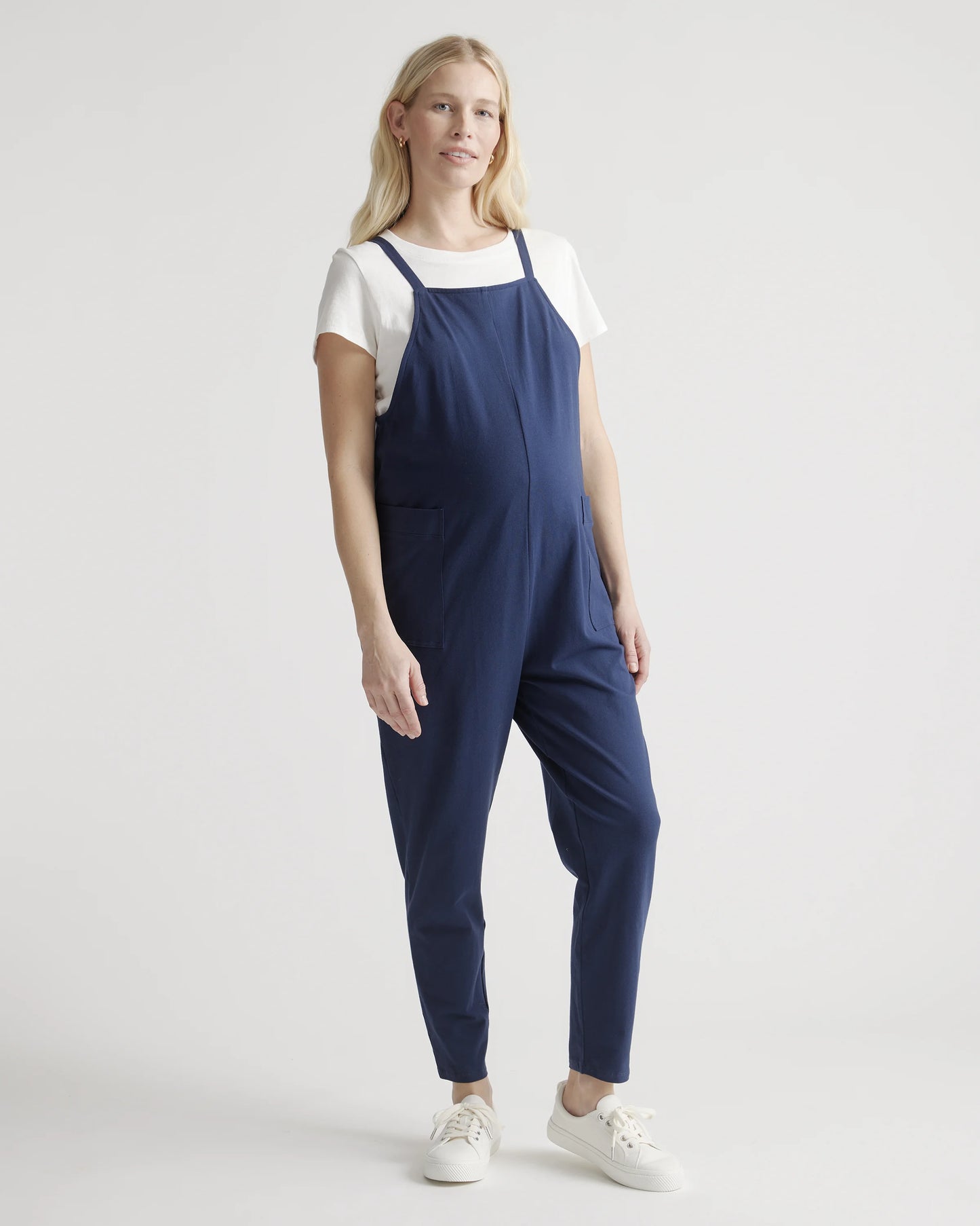 Organic Cotton Maternity Overalls - XS / Deep Navy