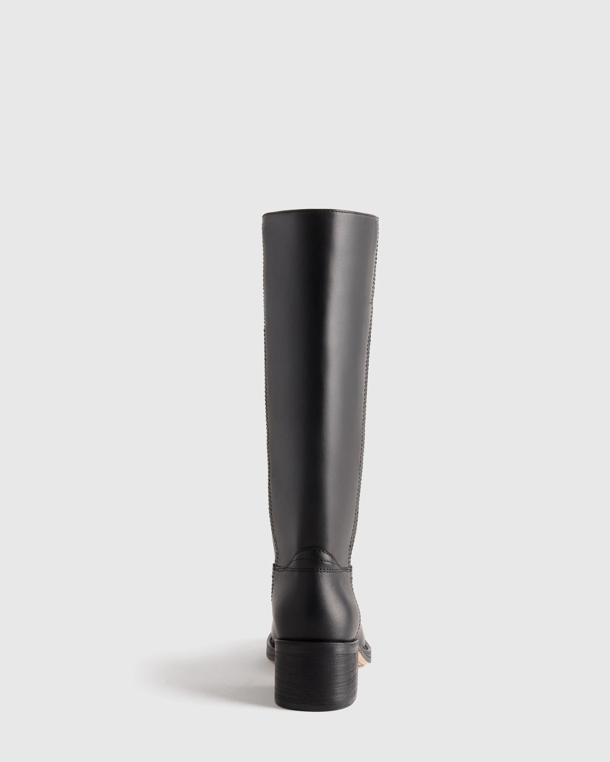 Italian Leather Block Heel Boot - 5 / Chestnut