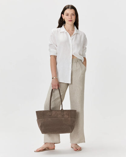 Hudson Suede Tote - One Size / Chocolate Brown