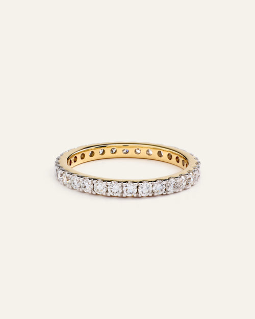 14K Gold Lab Grown Diamond Pave Eternity Band - 1ctw - 4 / Yellow Gold