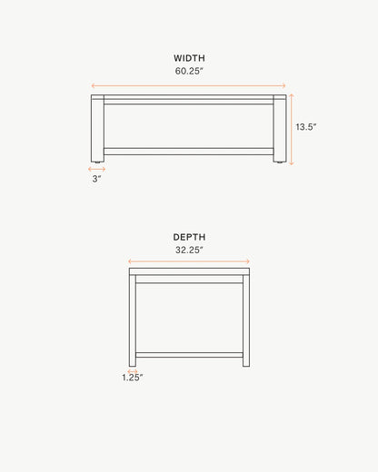 Linear Solid Teak Outdoor Coffee Table - One Size / Natural Teak