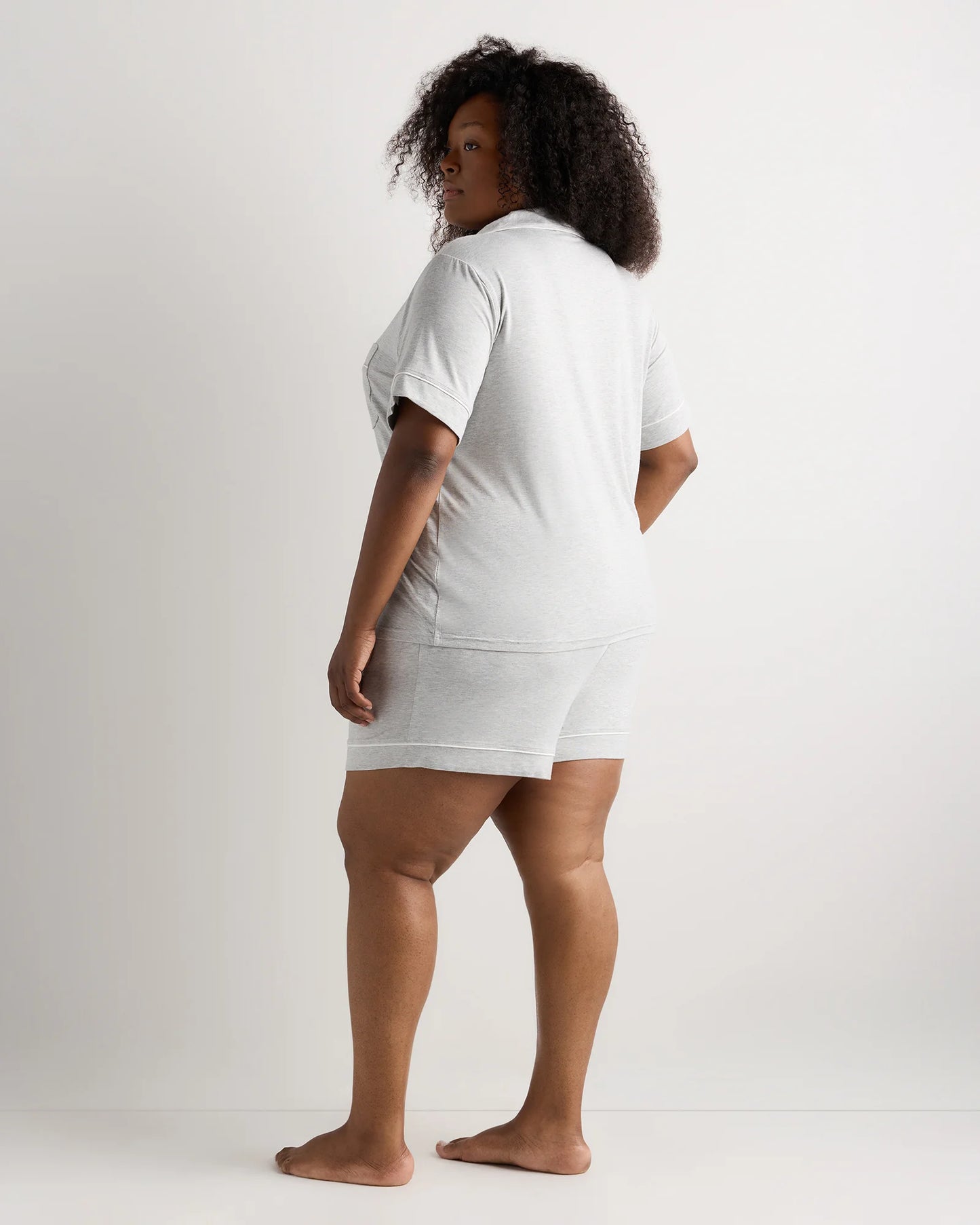 Bamboo Jersey Short Sleeve Pajama Set - 1X / Black
