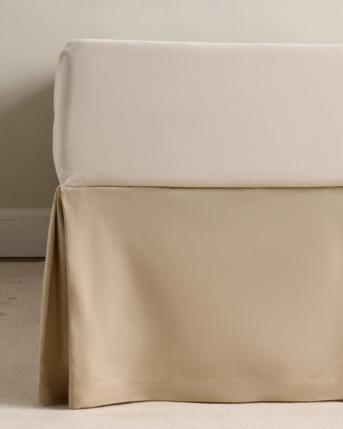 European Linen Bed Skirt - Twin / White