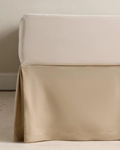 European Linen Bed Skirt - Twin / White