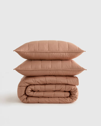 Bamboo Box Quilt Set - Twin / Sage