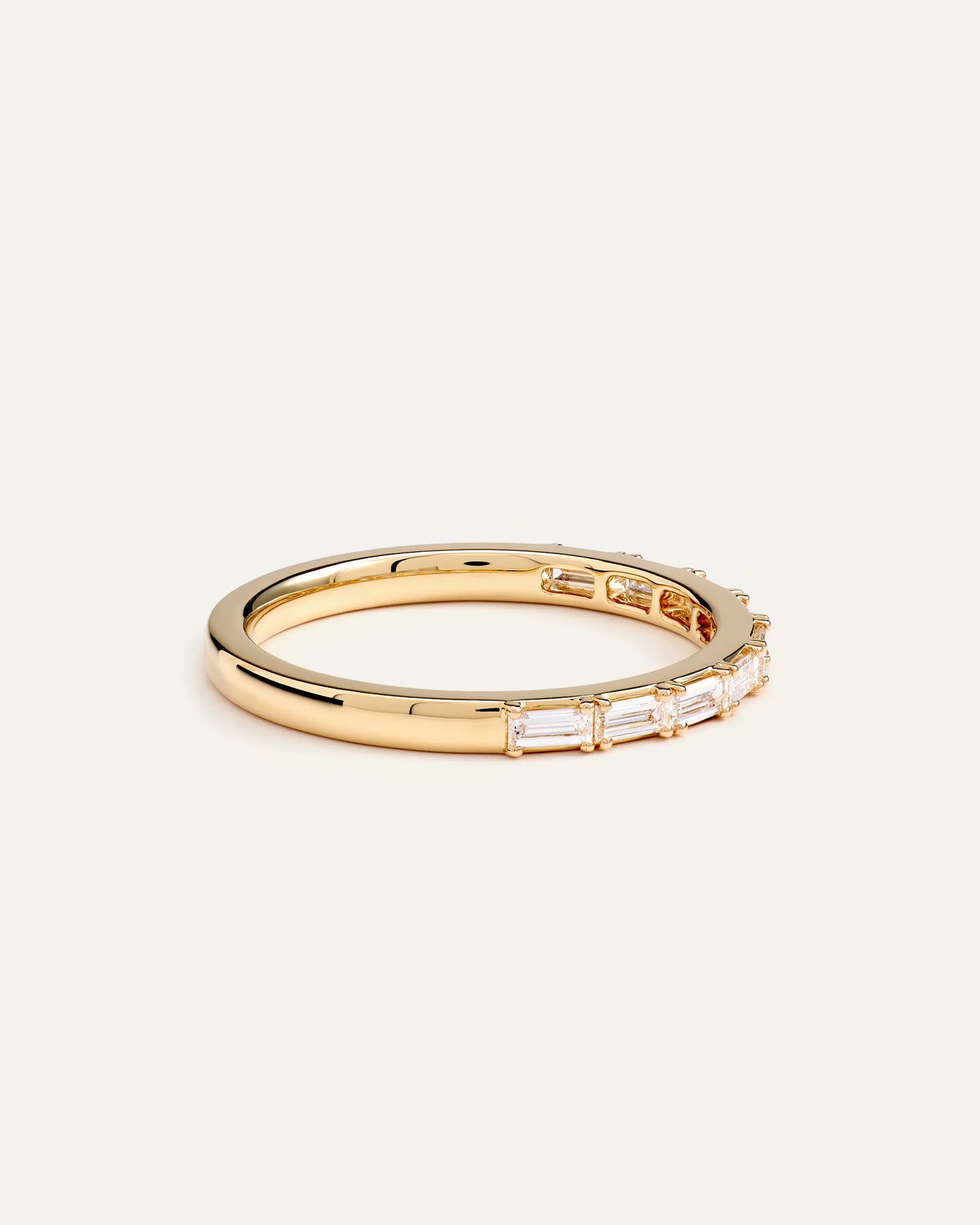 14K Gold Lab Grown Diamond Baguette Band - 5 / Yellow Gold