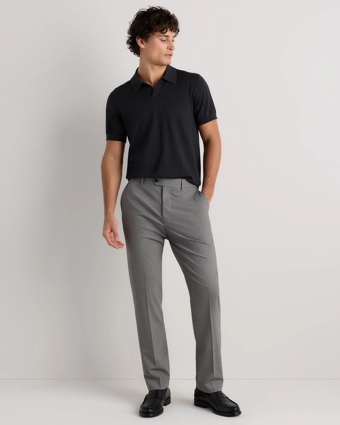 Stretch Wool Dress Pants - Straight - 30X30 / Black