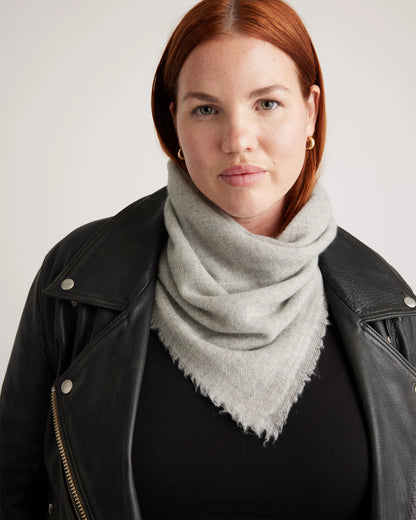 Mongolian Cashmere Square Scarf - One Size / Rich Burgundy