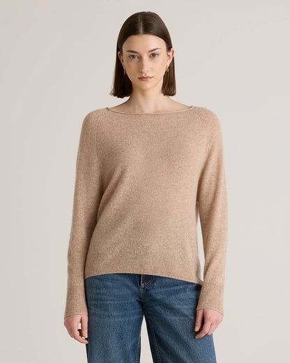 Mongolian Cashmere Boatneck Sweater - XS / Black