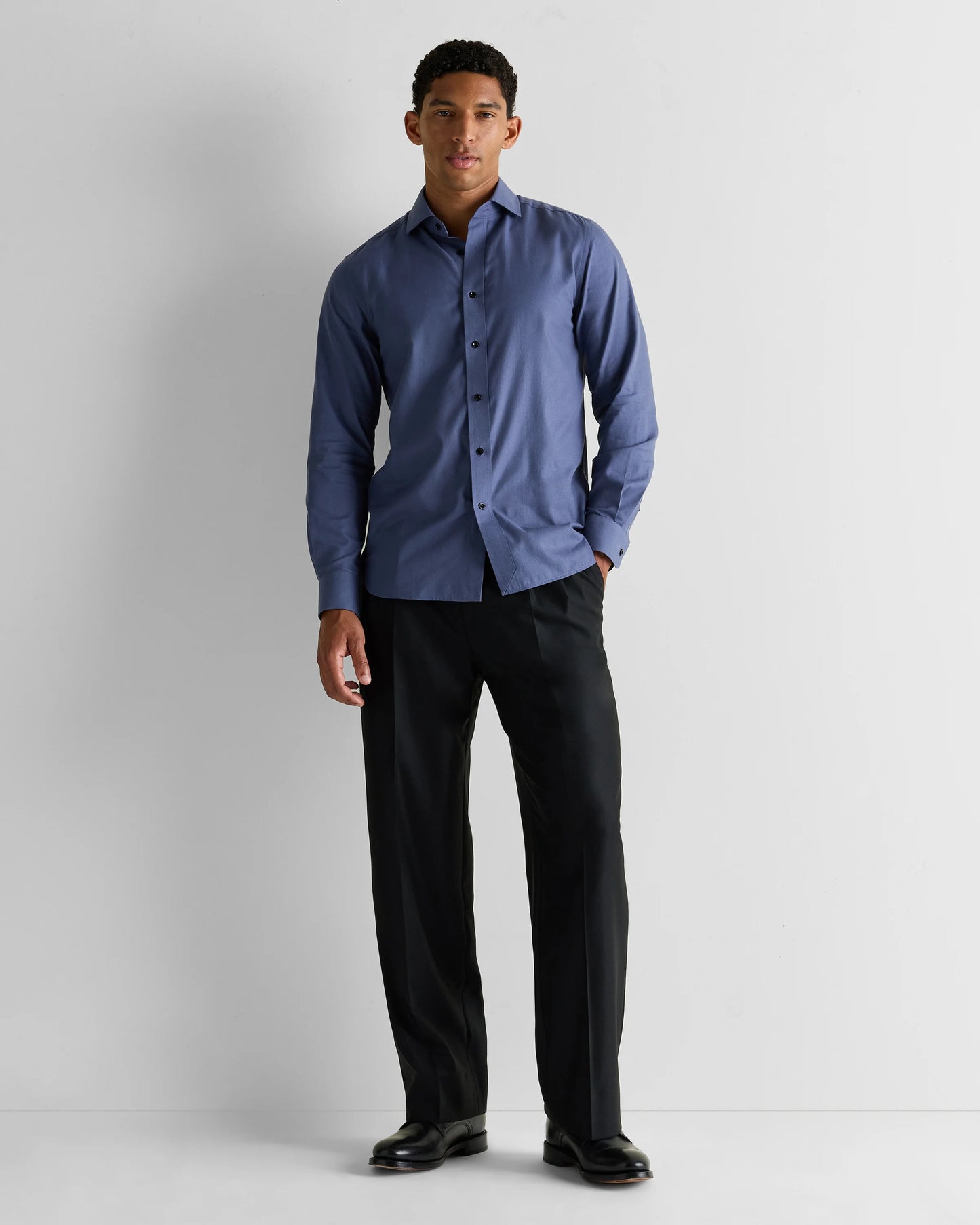 Organic Cotton Cashmere Dress Shirt - XS / Pale Blue