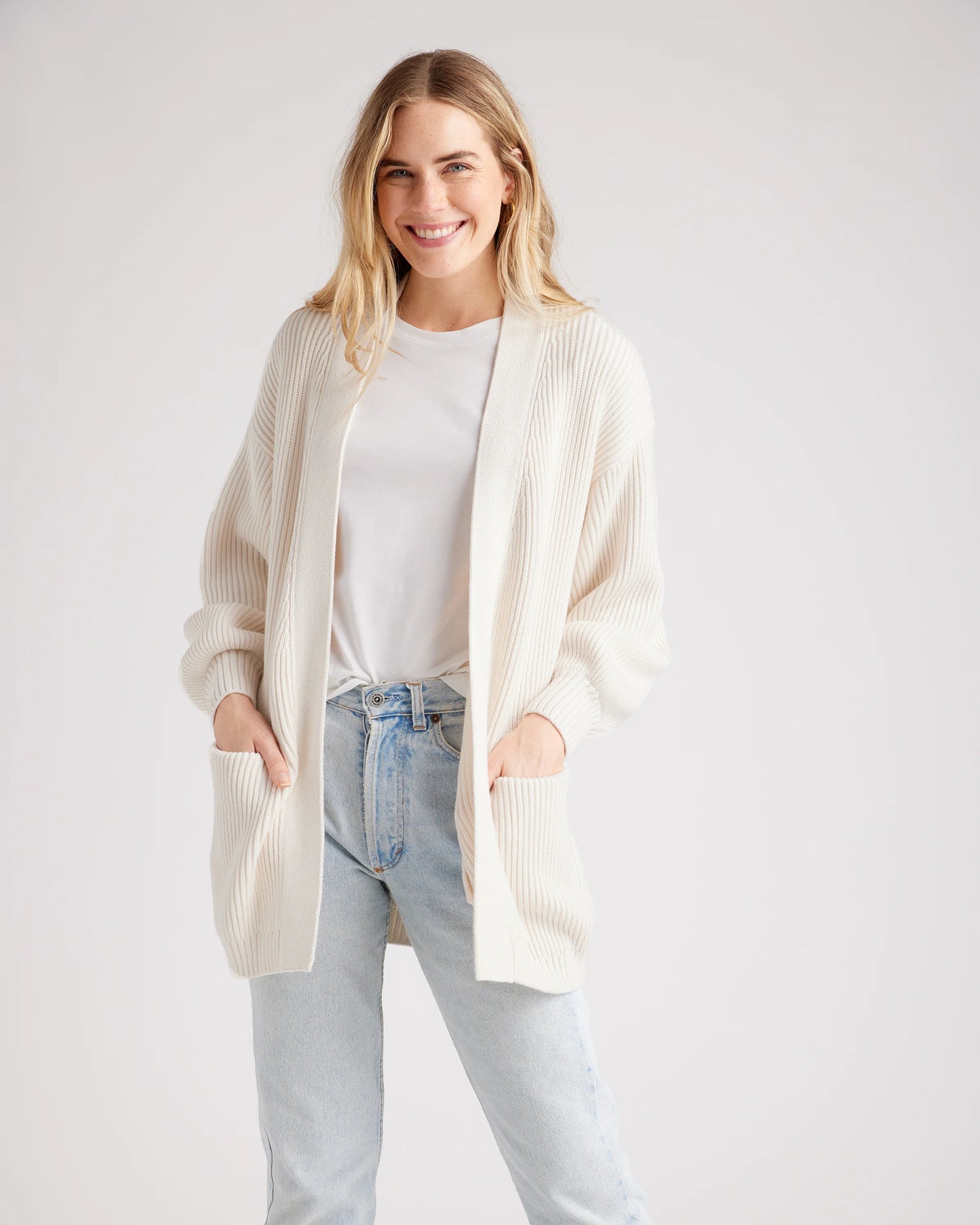 100% Organic Cotton Oversized Cardigan - XS / Camel