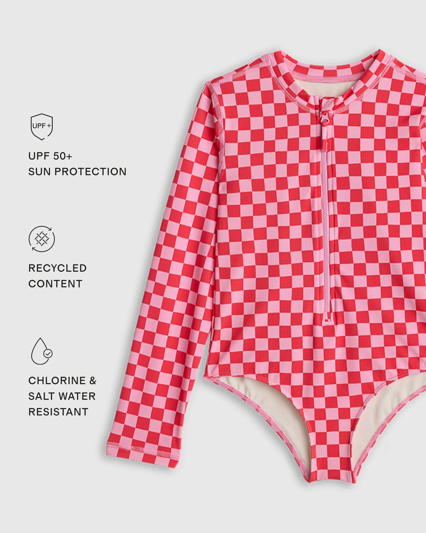 Long Sleeve Zip-Up Swimsuit - 2T / Happy Floral